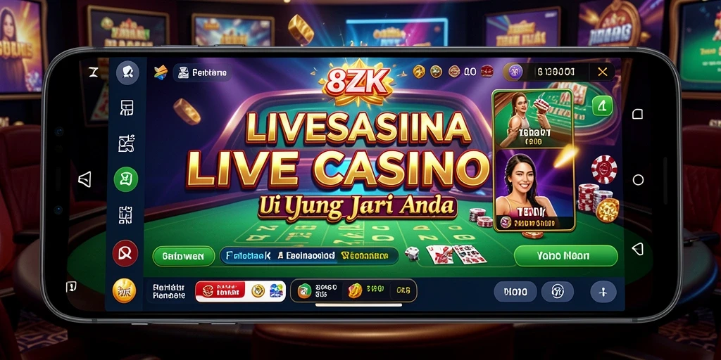 Tampilan gameplay Live Casino di aplikasi 8ZK yang menarik dan interaktif.