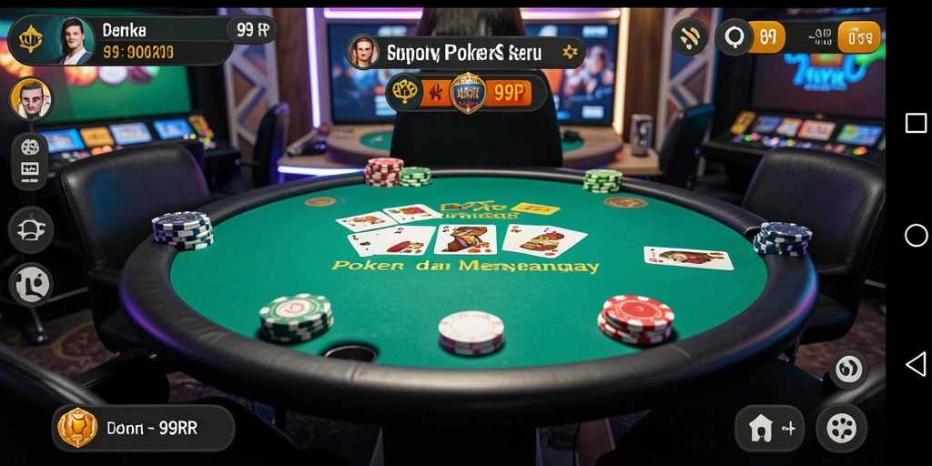 Screenshot 99RP menampilkan gameplay poker yang mendebarkan.