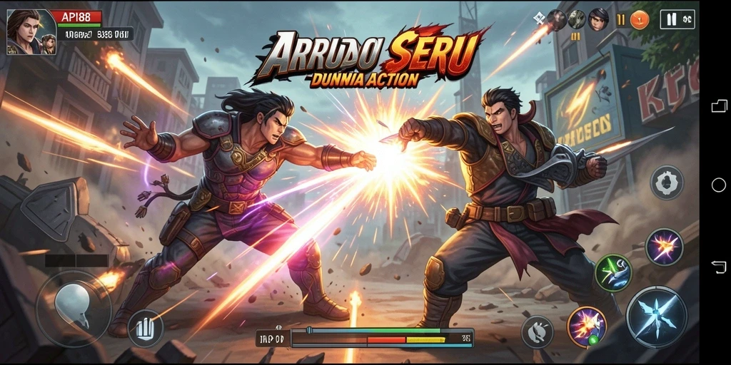 Tampilan gameplay API88 menampilkan aksi seru dengan karakter yang berkelahi.