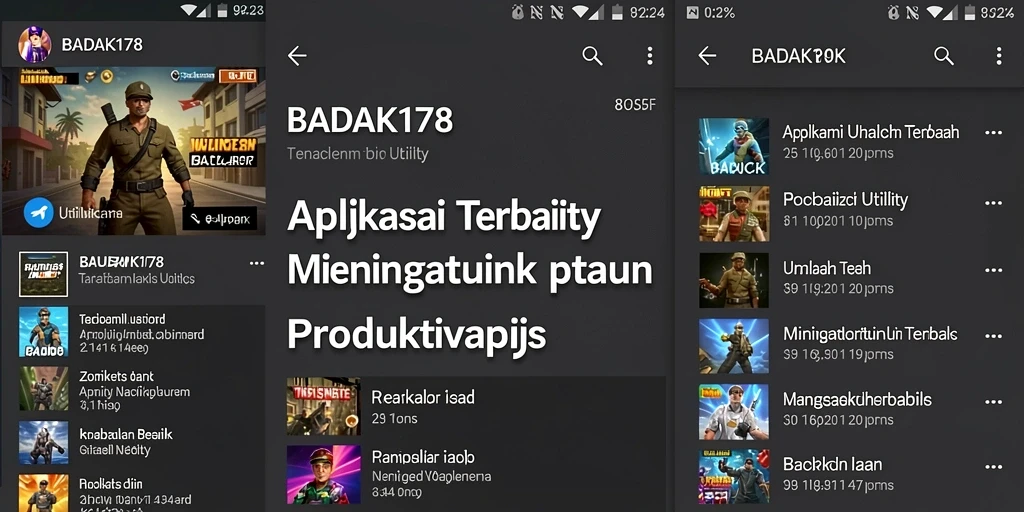 Tampilan antarmuka pengguna aplikasi BADAK178 untuk produktivitas yang lebih baik.