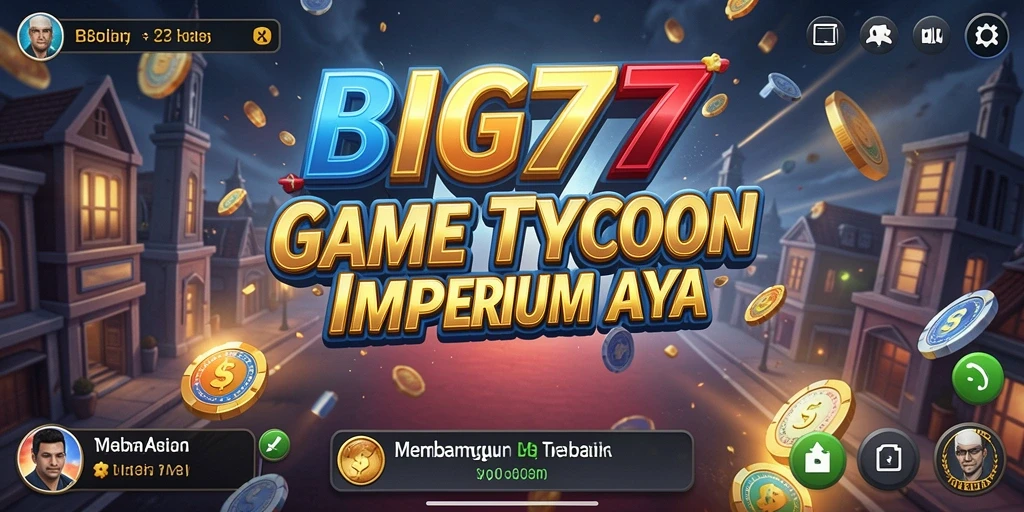 Tampilan gameplay seru yang menampilkan pengelolaan bisnis di BIG77.