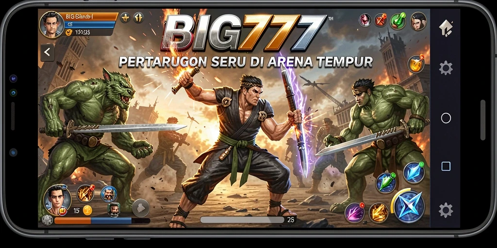 Screenshot gameplay BIG777 menampilkan aksi pertarungan yang mendebarkan.