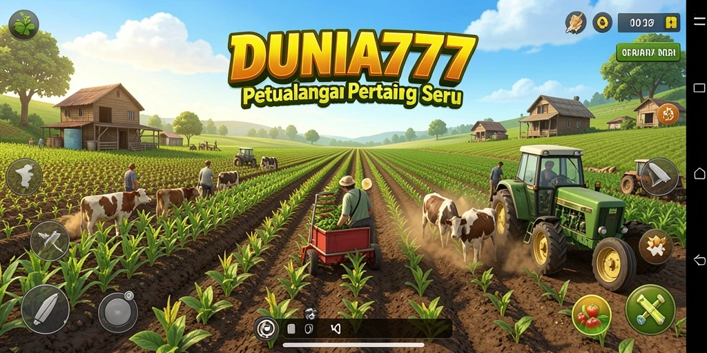 Screenshot gameplay DUNIA777 yang menunjukkan kebun yang rimbun.
