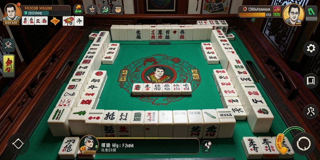 Screenshot gameplay F200M menampilkan suasana seru permainan Mahjong.