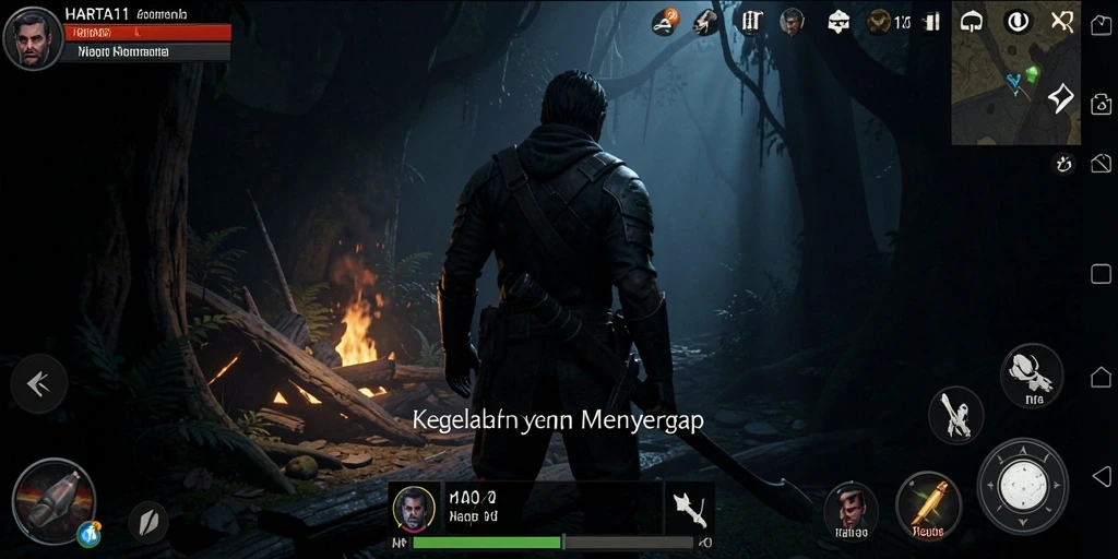Tampilan seram gameplay HARTA11 yang penuh ketegangan.