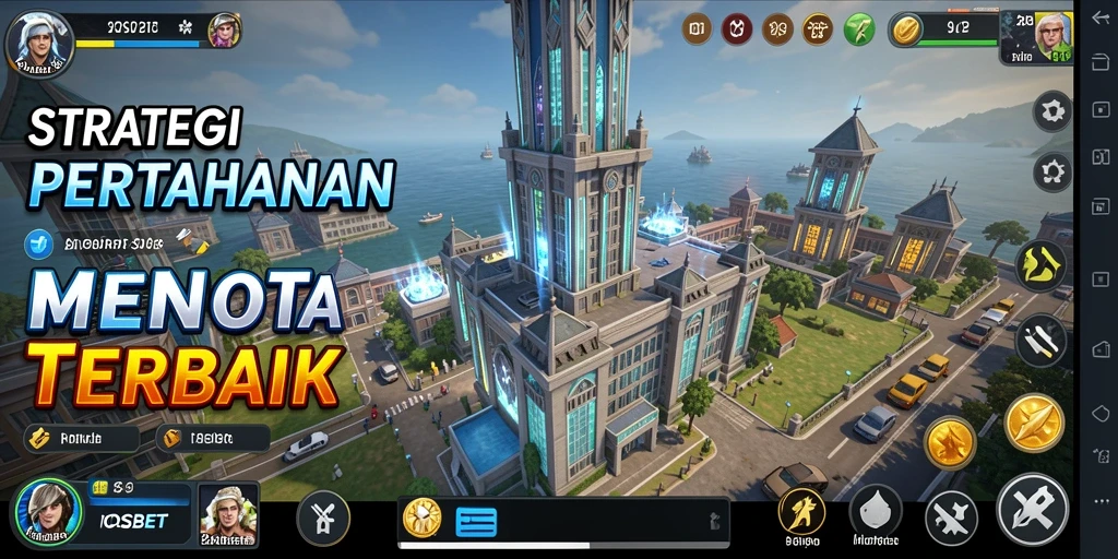 Screenshot memperlihatkan gameplay menara pertahanan yang mendebarkan.