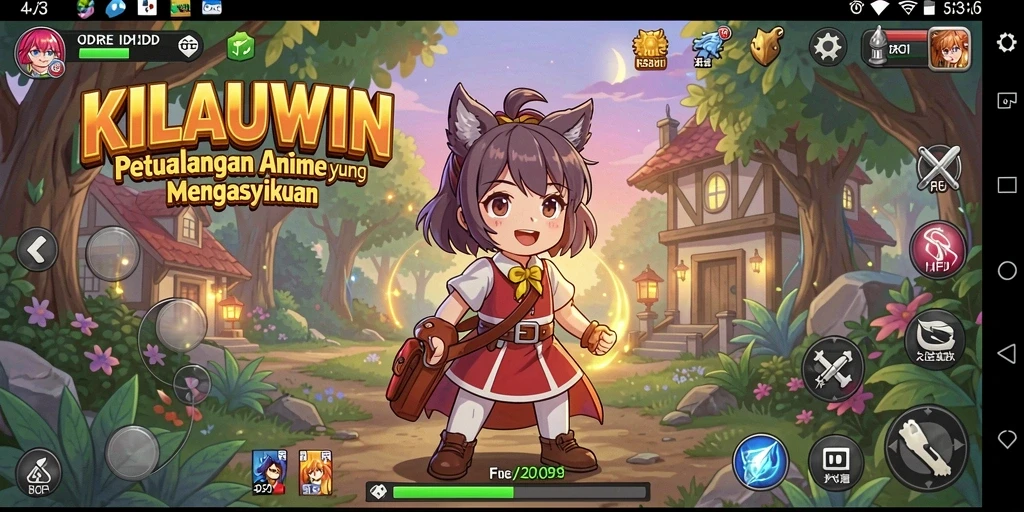Tampilan gameplay seru di KILAUWIN dengan karakter Anime unik.
