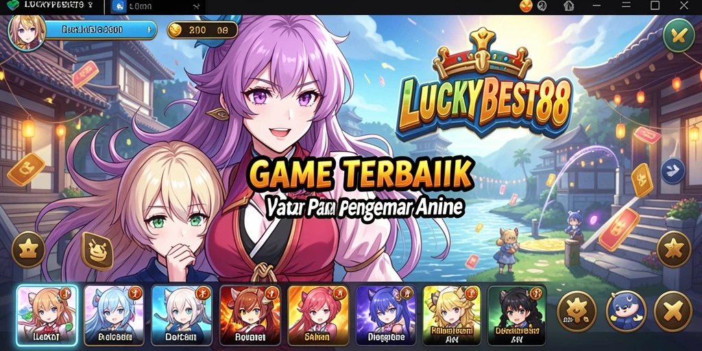 Tampilan screenshot gameplay LUCKYBEST88 dengan karakter anime menarik.