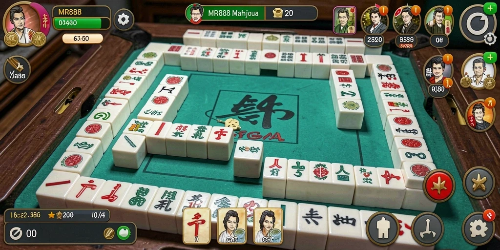 Tampilan screenshot utama MR888 menunjukkan aksi permainan Mahjong yang seru.