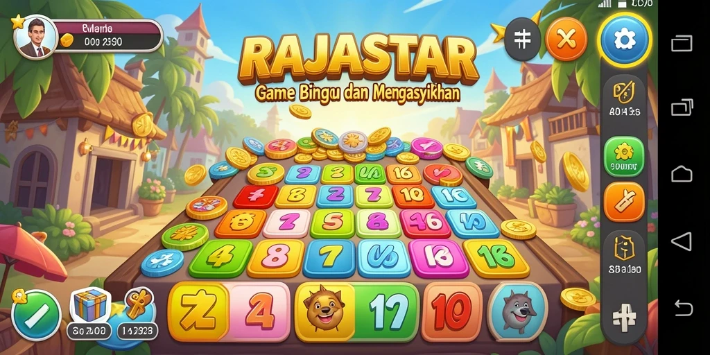 Tampilan gameplay seru dari RAJASTAR dengan Bingo yang mengasyikkan.