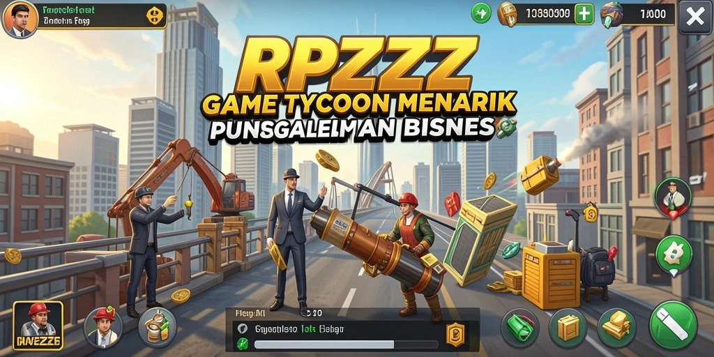 Screenshot gameplay RPZZZ menunjukkan simulasi bisnis yang mendalam dan menarik.