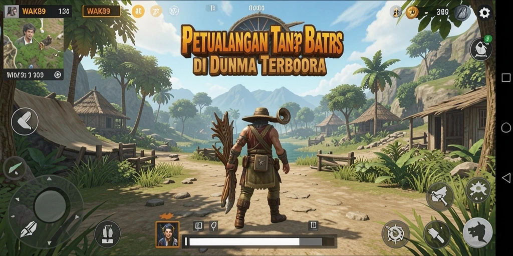 Screenshot gameplay menunjukkan petualangan seru di dunia terbuka.